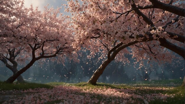 cherry blossoms in the morning