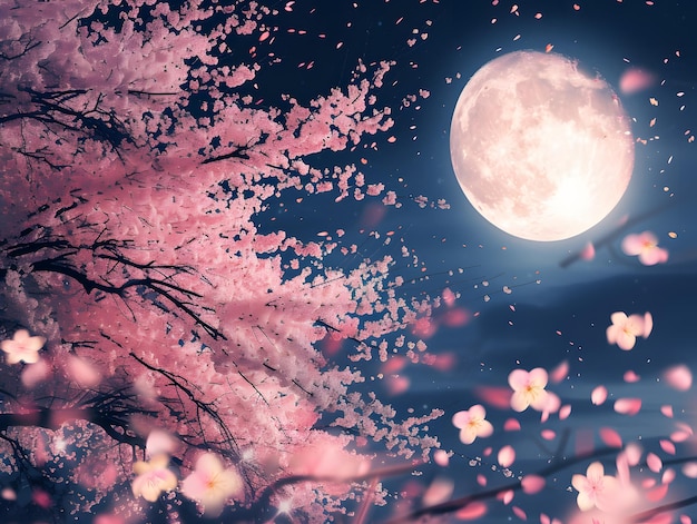 Cherry blossoms at night