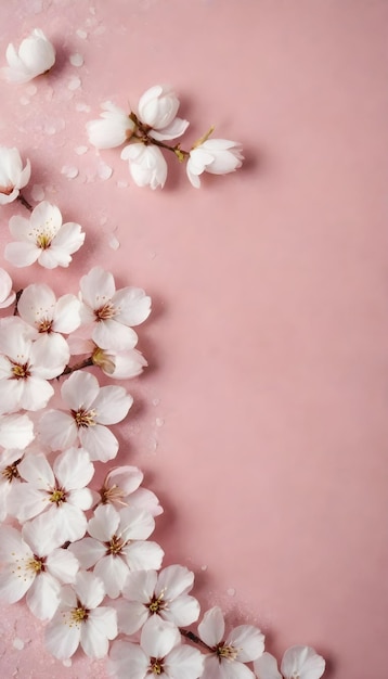 cherry blossoms on pink background