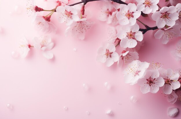 cherry blossoms on pink background