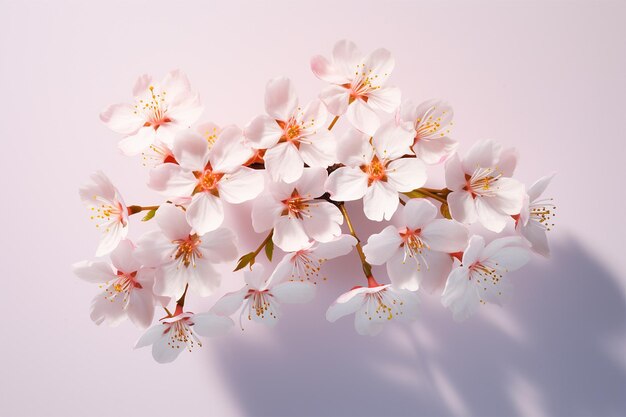 Cherry blossoms on a plain background