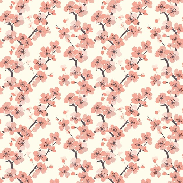 Photo cherry blossoms seamless pattern can be used for gift wrapping wallpaper background