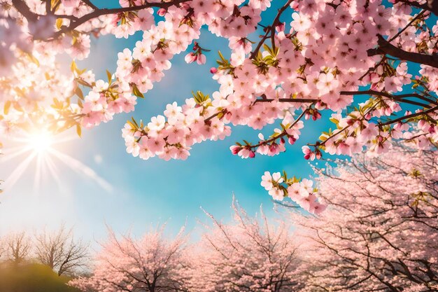 Cherry blossoms on a sunny day