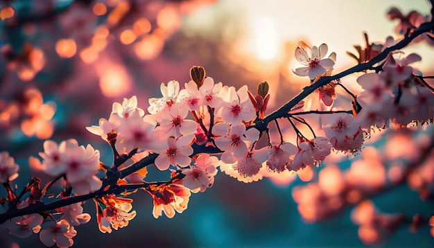 Albero di fiori di ciliegio primavera ai generato