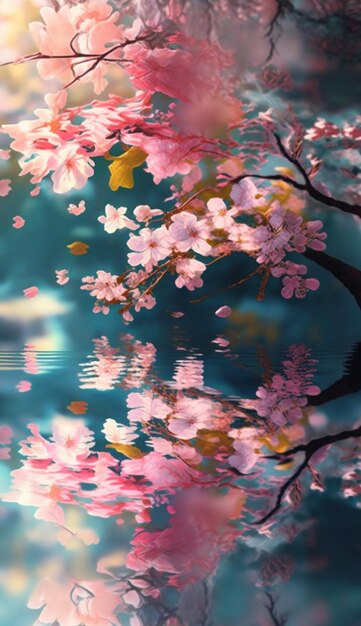 cherry blossoms wallpapers by theart generative ai