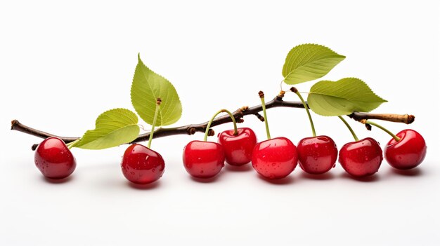 Cherry branch isolated on white background