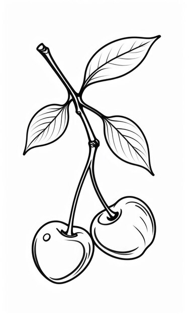 Photo cherry coloring page for kids