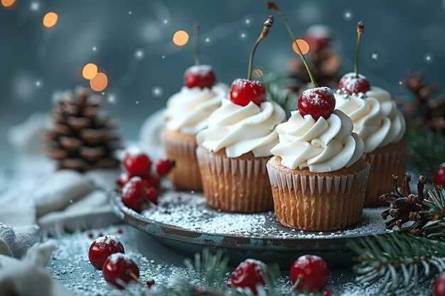 Cherry cupcakes for dessert ast christmas ar c