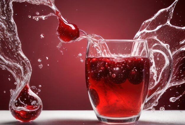 Cherry Elegance A Photorealistic Splash in Motion