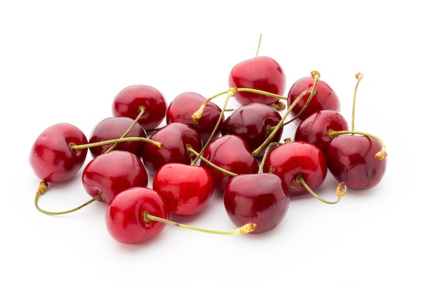 Cherry, fresh on a white background.