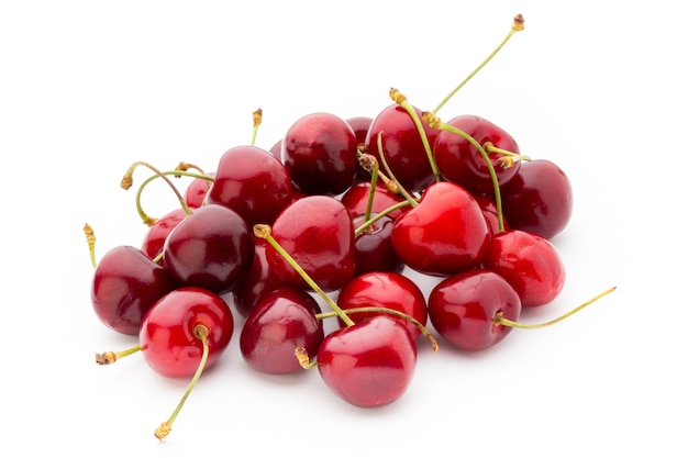 Cherry, fresh on a white .