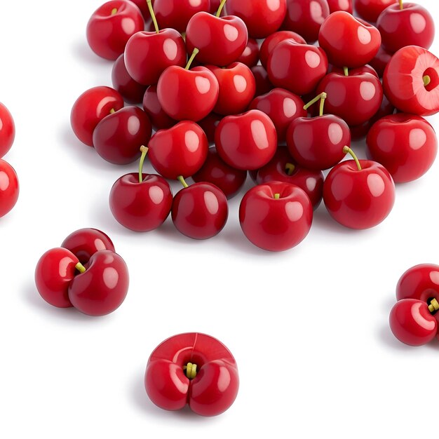 Cherry fruit on white background