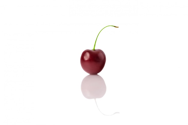 Cherry fruit with shadow isolated