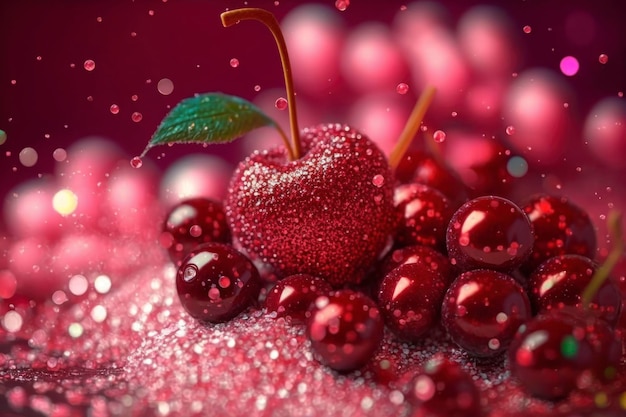 Cherry glitter background