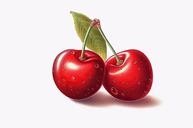 cherry Illustration Fruits illustration generative AI