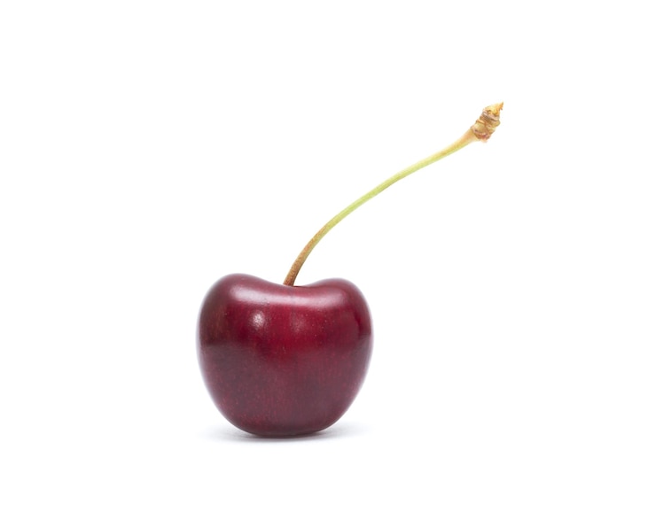 Photo cherry isolated cherries on white background sour cherry on white