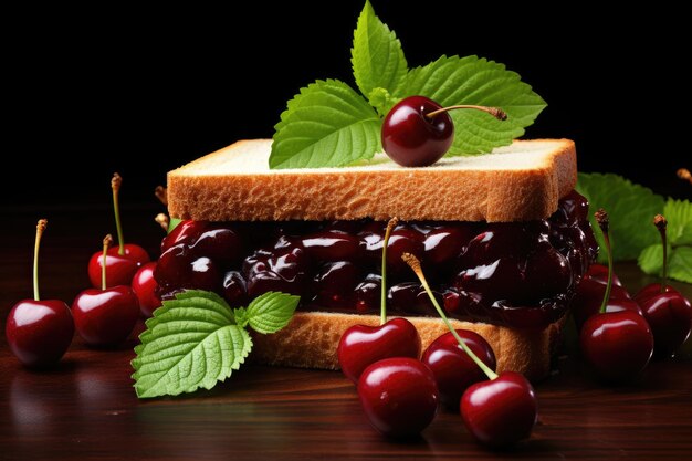 Cherry jam sandwich