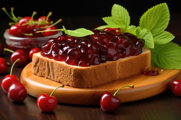 Cherry jam sandwich