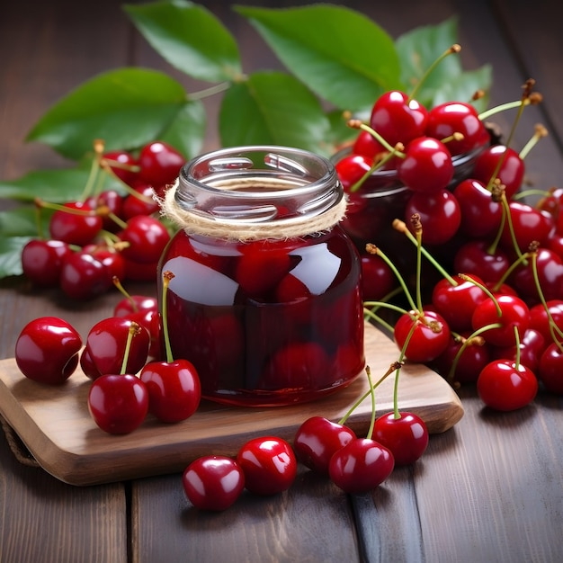 Cherry jam with berry