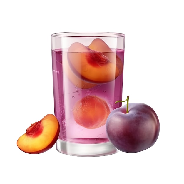 cherry juice isolated on transparent background cutout generative ai