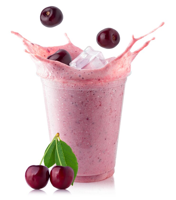 फोटो cherry milkshake in glass