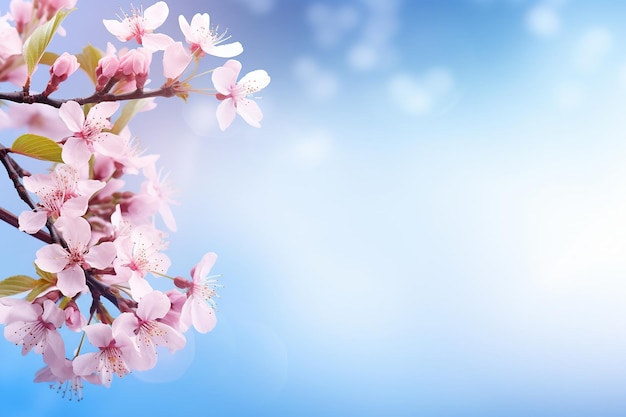 春の桜の花がく 背景にコピースペース