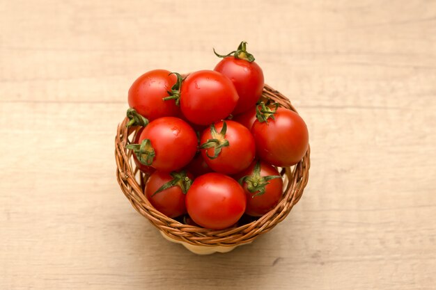 cherry tomatoes in a basket