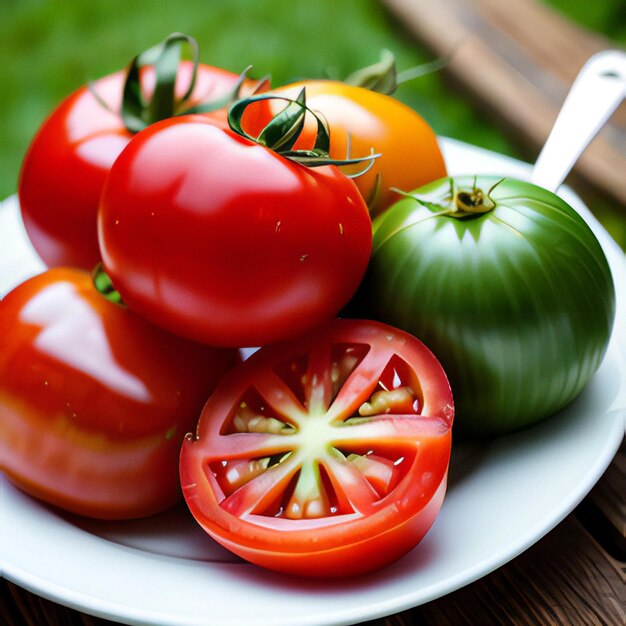 Cherry tomatoes in bowl and on a table food top view