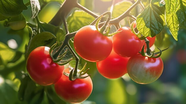 cherry tomatoes in a greenhouse