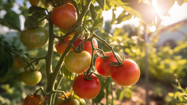 cherry tomatoes in a greenhouse