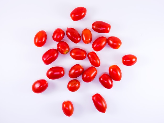 cherry tomatoes isolated on white background.