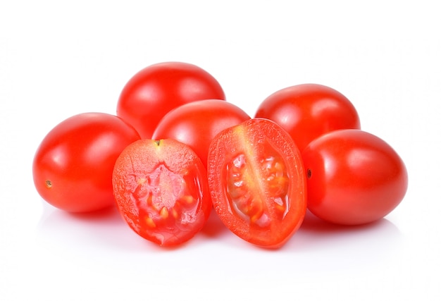 Cherry tomatoes isolated on white space.