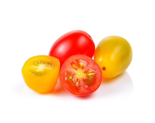 Cherry tomatoes isolated on white space.