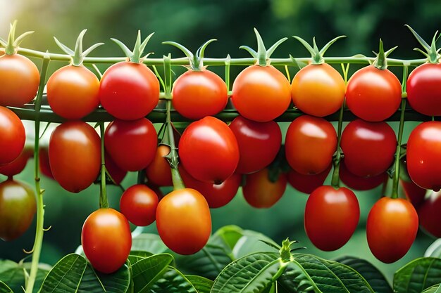 Photo cherry tomatoes on a vine