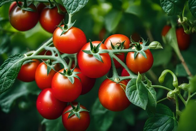 Cherry tomatoes on a vine