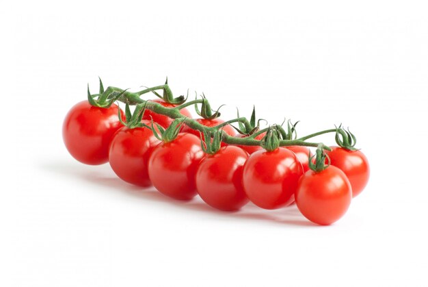 Cherry tomatoes on white isolated