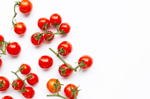 Cherry tomatoes on white