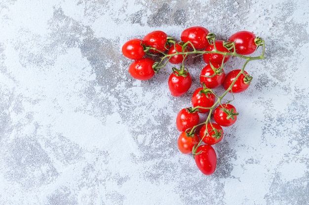 Cherry tomatoes over white