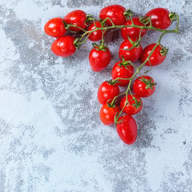 Cherry tomatoes over white