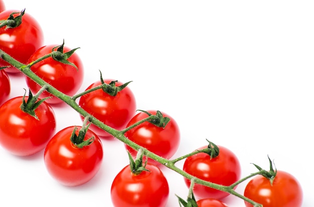 Cherry tomatoes on white