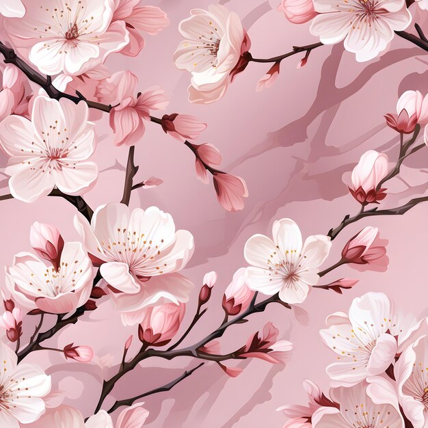 Cherryblossom Floral Seamless Patterns