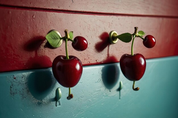 Foto ganci da parete per cucina a tema di ciliegio
