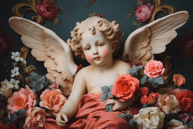 Photo cherubs charm valentine background photo