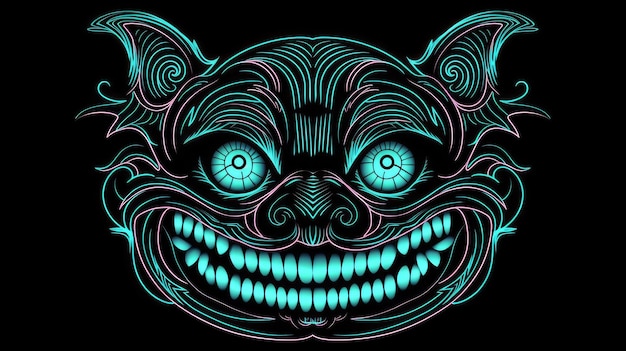 Cheshire Cat Grinning in the Dark for Halloween Party Invitation