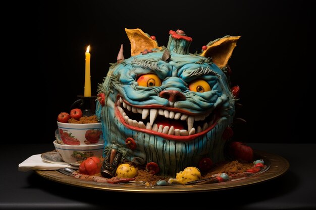 고양이 웃음 생일 케이크 체셔