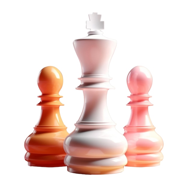 Chess in 3D style trending color palette with Generative AI