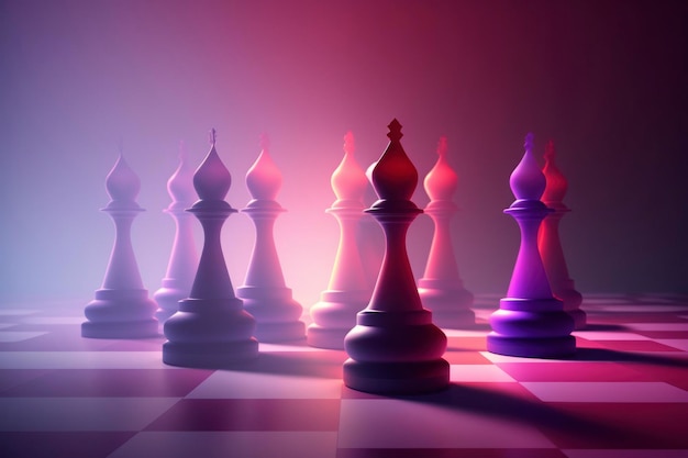 Chess background gradient background copy space 3d minimalism