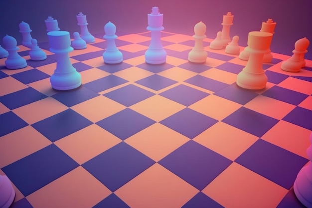 Chess background gradient background copy space 3d minimalism