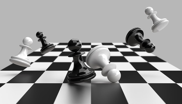 chess battlefield background in 3d