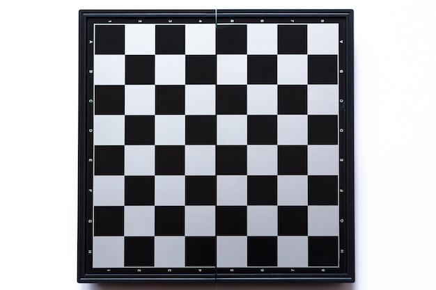 チェス盤、チェス盤、フルサイズの白い背景に